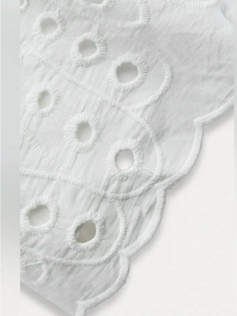 Zara ZW Collection Embroidered Eyelet Mini Dress NWT Size M White - Picture 7 of 13
